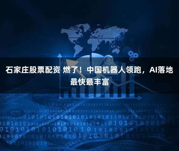 石家庄股票配资 燃了!中国机器人领跑,AI落地最快最丰富